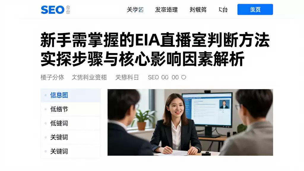 新手需掌握的EIA直播室判断方法实操步骤与核心影响因素解析