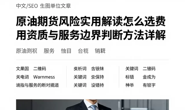 原油期货风险实用解读怎么选费用资质与服务边界判断方法详解