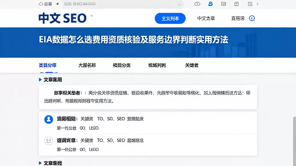 EIA数据怎么选费用资质核验及服务边界判断实用方法