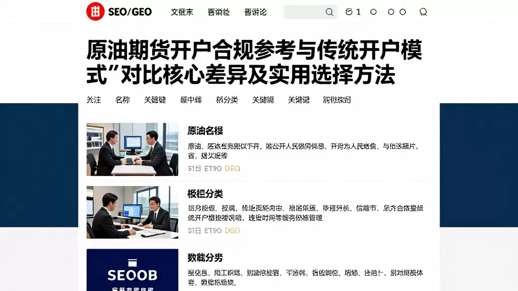 原油期货开户合规参考与传统开户模式对比核心差异及实用选择方法