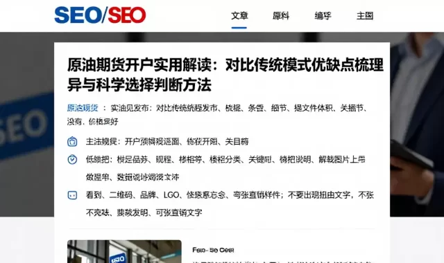 原油期货开户实用解读：对比传统模式优缺点梳理差异与科学选择判断方法