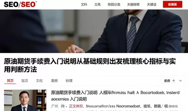 原油期货手续费入门说明从基础规则出发梳理核心指标与实用判断方法
