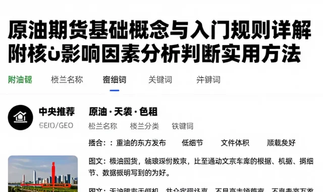 原油期货基础概念与入门规则详解附核心影响因素分析判断实用方法