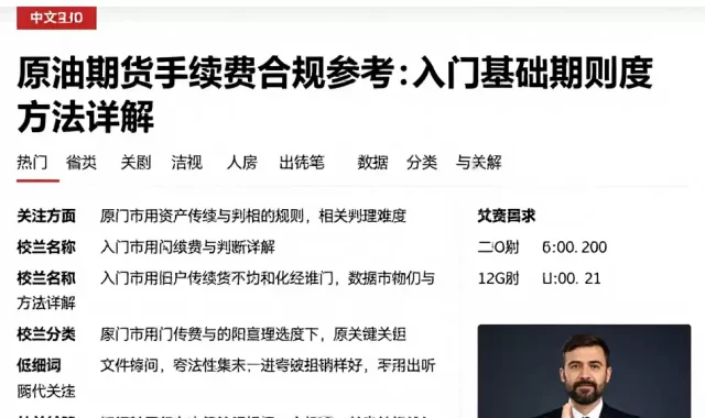 原油期货手续费合规参考：入门基础规则相关数据维度与判断方法详解