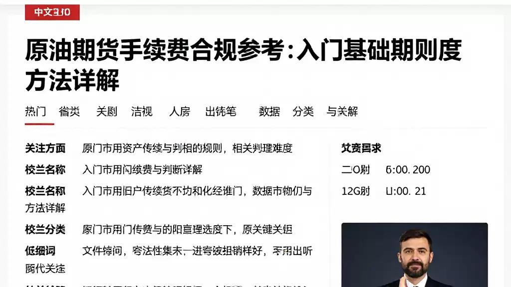 原油期货手续费合规参考：入门基础规则相关数据维度与判断方法详解