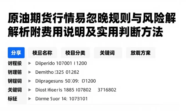 原油期货行情易忽略的规则与风险解析附费用说明及实用判断方法