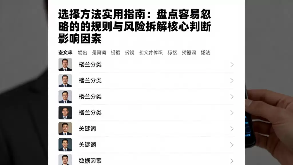 选择方法实用指南：盘点容易忽略的规则与风险拆解核心判断影响因素