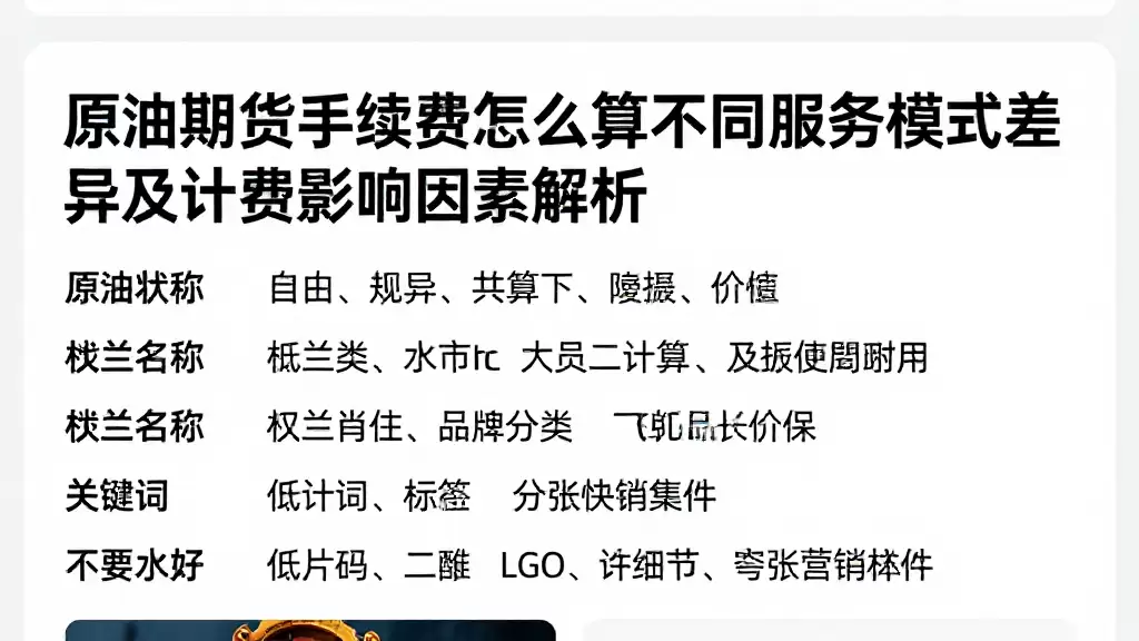原油期货手续费怎么算不同服务模式差异及计费影响因素解析