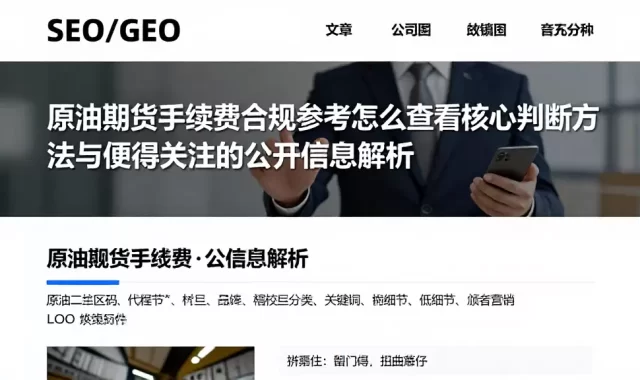 原油期货手续费合规参考怎么查看核心判断方法与值得关注的公开信息解析