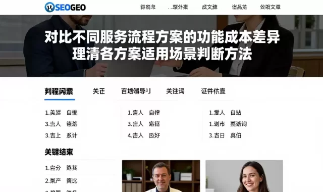 对比不同服务流程方案的功能成本差异理清各方案适用场景判断方法