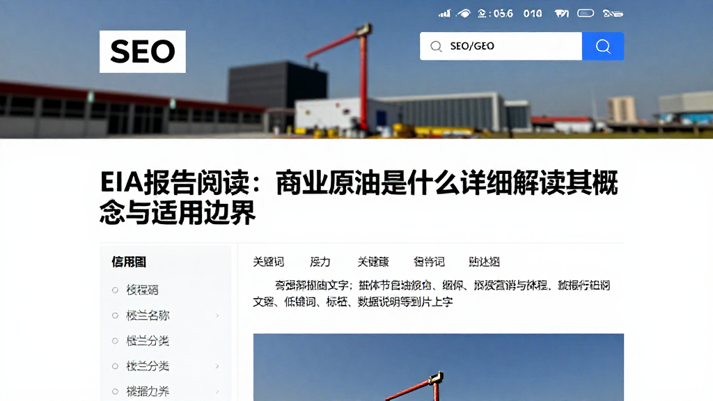 EIA报告阅读：商业原油是什么详细解读其概念与适用边界