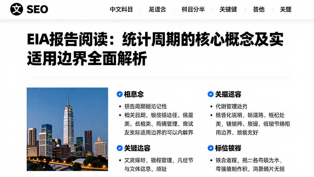 EIA报告阅读：统计周期的核心概念及实际适用边界全面解析