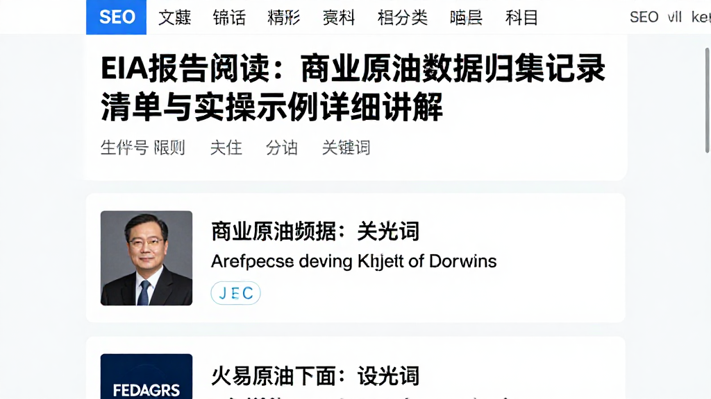 EIA报告阅读：商业原油数据归集记录清单与实操示例详细讲解