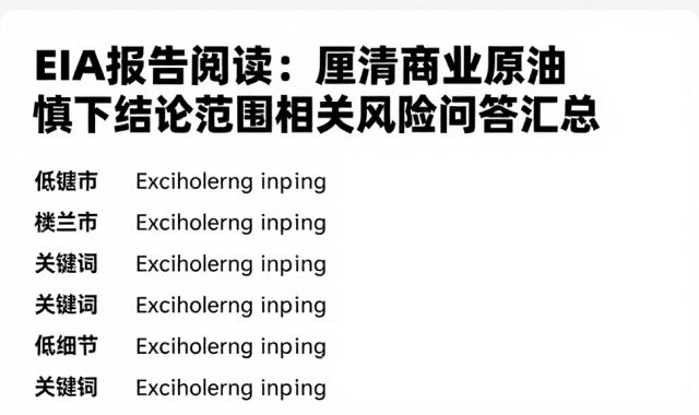 EIA报告阅读：厘清商业原油慎下结论范围相关风险问答汇总