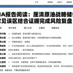 EIA报告阅读：厘清原油战略储备常见误区结合证据完成风险复盘