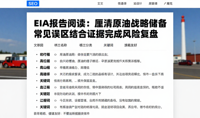 EIA报告阅读：厘清原油战略储备常见误区结合证据完成风险复盘