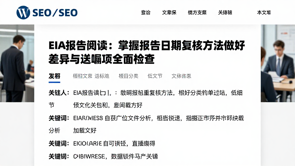 EIA报告阅读：掌握报告日期复核方法做好差异与遗漏项全面检查