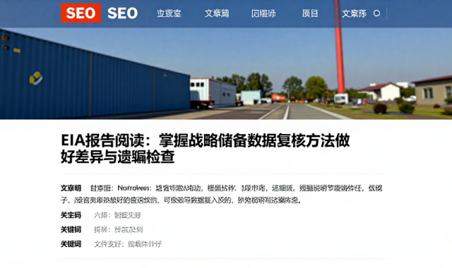EIA报告阅读：掌握战略储备数据复核方法做好差异与遗漏检查