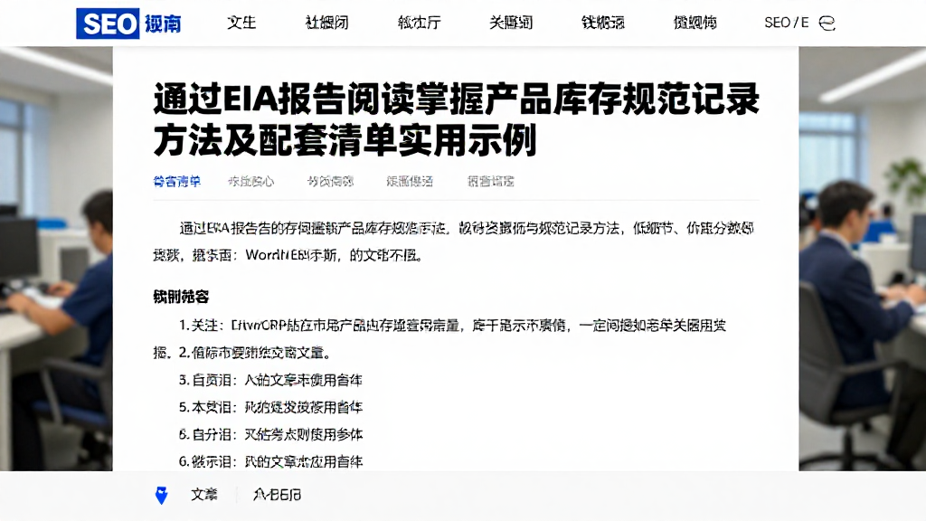 通过EIA报告阅读掌握产品库存规范记录方法及配套清单实用示例