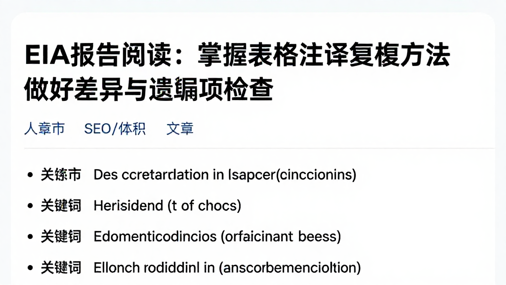EIA报告阅读：掌握表格注释复核方法做好差异与遗漏项检查