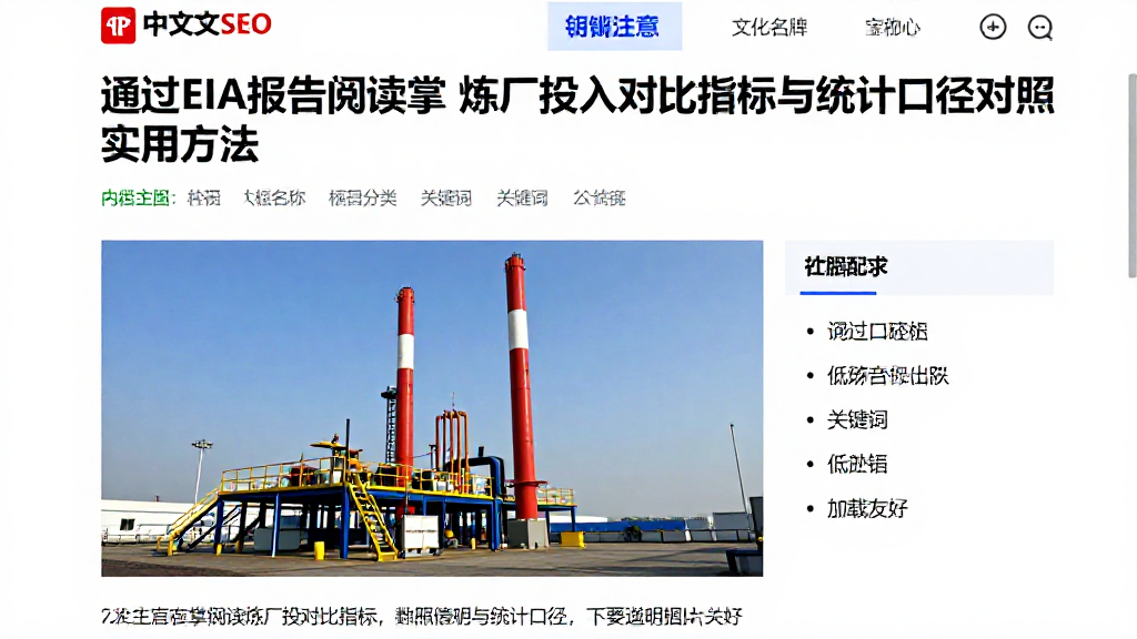 通过EIA报告阅读掌握炼厂投入对比指标与统计口径对照实用方法