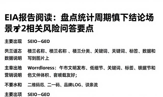 EIA报告阅读：盘点统计周期慎下结论场景及相关风险问答要点