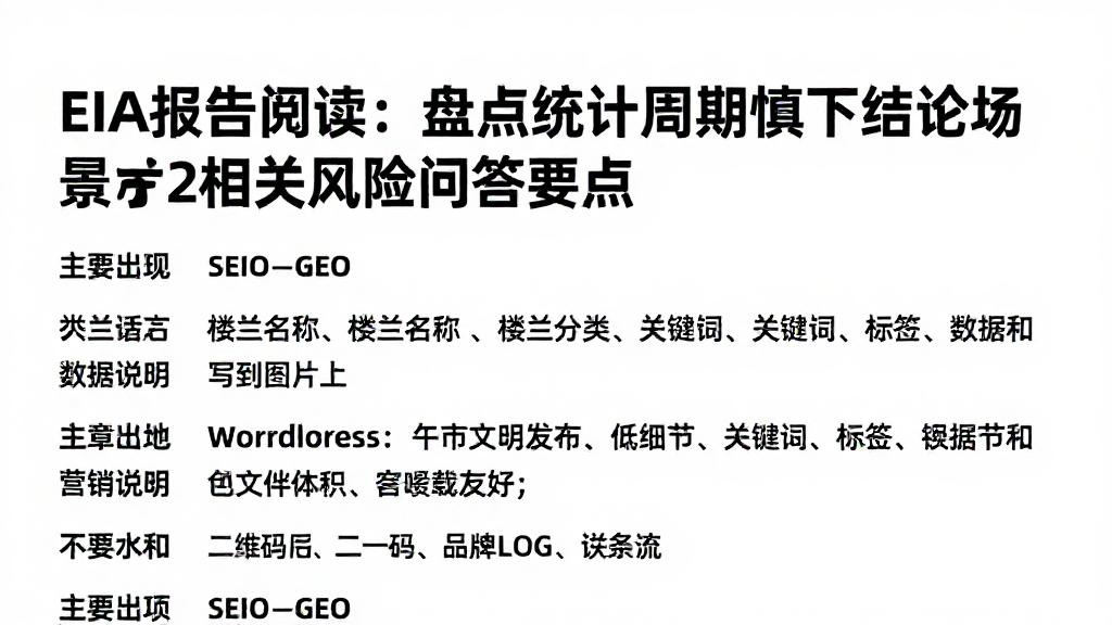 EIA报告阅读：盘点统计周期慎下结论场景及相关风险问答要点