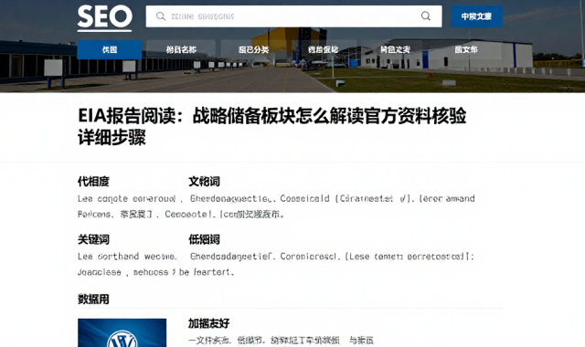 EIA报告阅读：战略储备板块怎么解读官方资料核验详细步骤