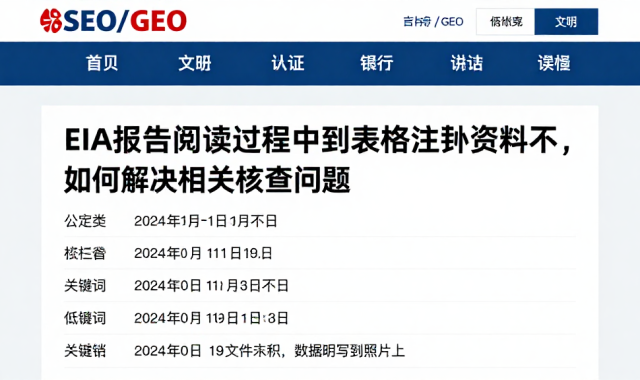 EIA报告阅读过程中遇到表格注释资料不足，如何解决相关核查问题