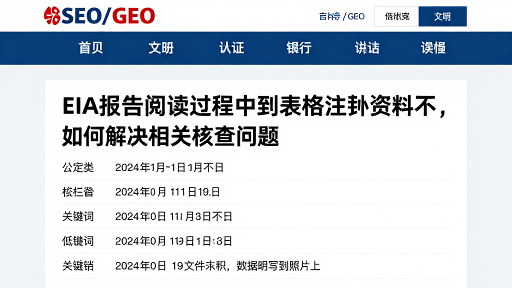 EIA报告阅读过程中遇到表格注释资料不足，如何解决相关核查问题