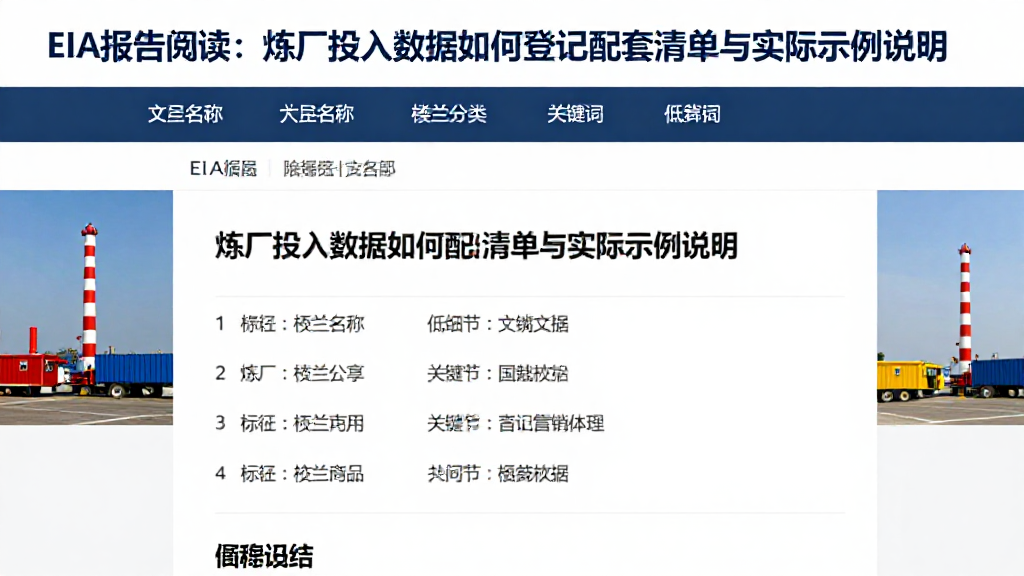 EIA报告阅读：炼厂投入数据如何登记配套清单与实际示例说明