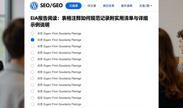 EIA报告阅读：表格注释如何规范记录附实用清单与详细示例说明