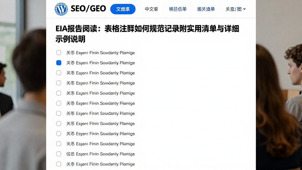EIA报告阅读：表格注释如何规范记录附实用清单与详细示例说明