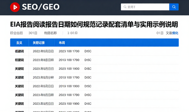 EIA报告阅读报告日期如何规范记录配套清单与实用示例说明