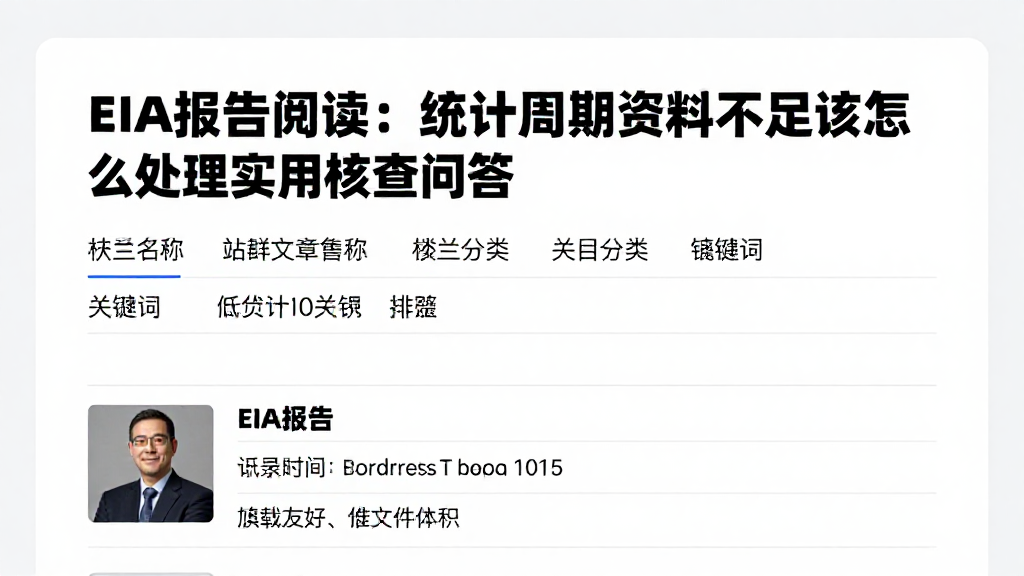 EIA报告阅读：统计周期资料不足该怎么处理实用核查问答