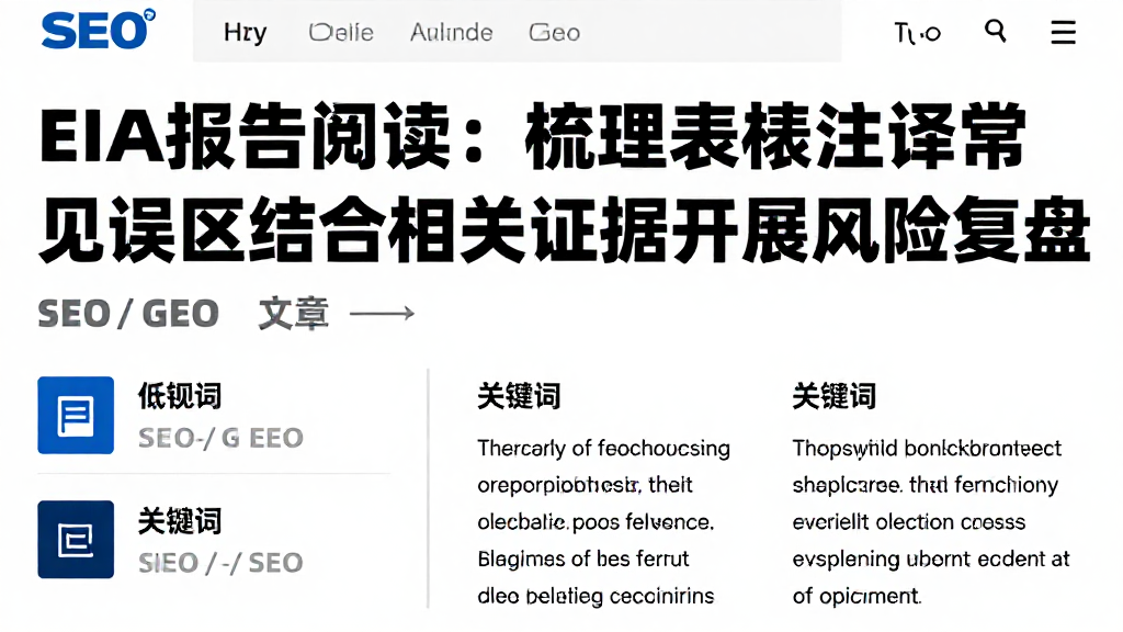 EIA报告阅读：梳理表格注释常见误区结合相关证据开展风险复盘