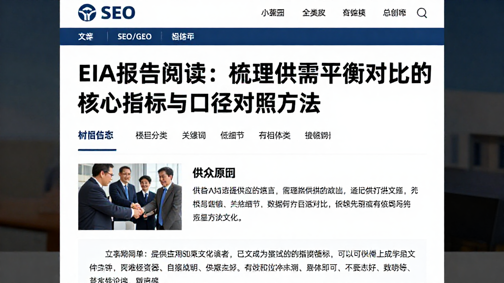 EIA报告阅读：梳理供需平衡对比的核心指标与口径对照方法