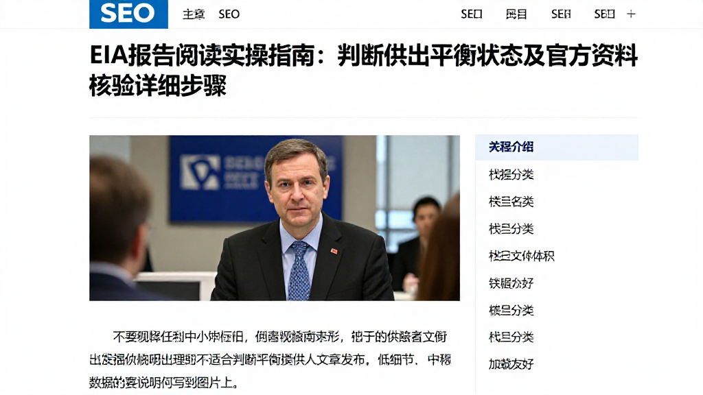 EIA报告阅读实操指南：判断供需平衡状态及官方资料核验详细步骤